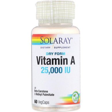 Витамин А Dry Form Vitamin A 25 000 IU - 60 VegCaps