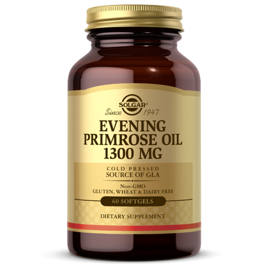 Масло Примулы Вечерней 1300 мг, Evening Primrose Oil, Solgar, 60 желатиновых капсул