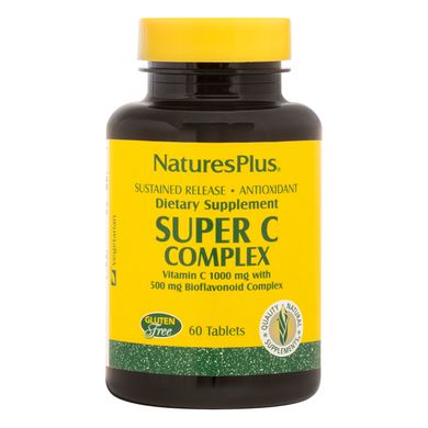 Супер Комплекс Витамина С с Биофлавоноидами, Nature's Plus, 1000\500 мг, 60 Таблеток