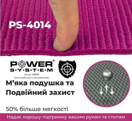 Килимок для йоги та фітнесу Power System PS-4014 Fitness-Yoga Mat Pink