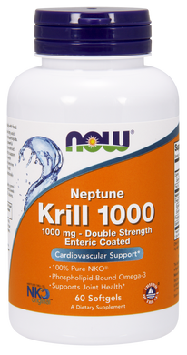 Масло криля Now Foods Krill Oil 1000 double strength 60 капс омега 3