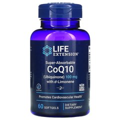 Высокоусваиваемый коэнзим Q10 Life Extension (Super Absorbable CoQ10) 100 мг 60 капсул
