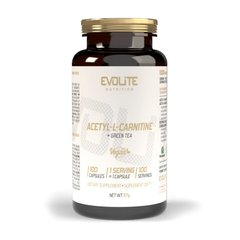 Ацетил Л-карнітин Evolite Nutrition Acetyl L-Carnitine + Green Tea 100 вег. капсул