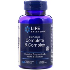 Комплекс Вітамінів Групи В, BioActive Complete B-Complex, Life Extension, 60 вегетаріанських капсул