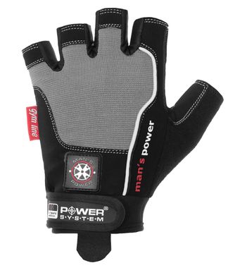 Рукавички для фітнесу і важкої атлетики Power System man's Power PS-2580 Black/Grey S