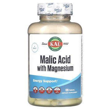Яблочная кислота и магний, Malic Acid with Magnesium, KAL, 120 таблеток