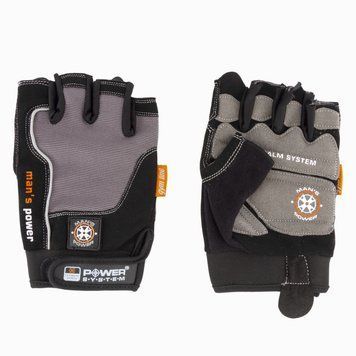 Перчатки для фитнеса и тяжелой атлетики Power System Man&rsquo;s Power PS-2580 Black/Grey S