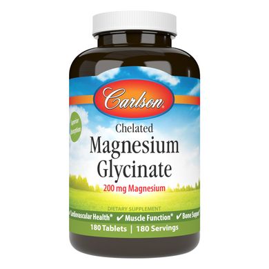 Магній гліцинат Carlson Labs Chelated Magnesium Glycinate 180 таблеток