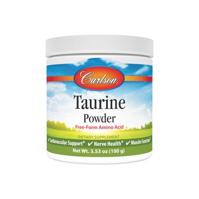 Таурин в порошке, Taurine, Amino Acid Powder, Carlson, 100 гр