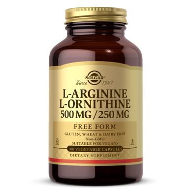 Л-Аргинин и Л-Орнитин Solgar L-Arginine L-Ornithine 500/250 100 вег. капсул