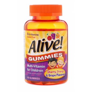 Витамины для детей Nature’s Way Alive! Children`s Gummy Multivitamin, Gluten Free, Made with Pectin 60 жвачек