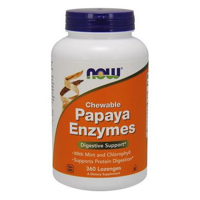 Ферменти ензими Now Foods Chewable Papaya Enzyme 360 пастилок
