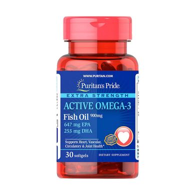 Омега 3 Puritan's Pride Active Omega-3 Fish Oil 900 mg 30 капс риб'ячий жир