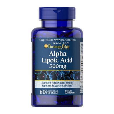 Альфа-липоевая кислота Puritan's Pride Alpha Lipoic Acid 300 mg 60 капсул