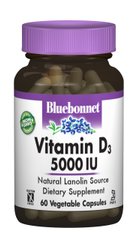 Вітамін D3 5000IU, Bluebonnet Nutrition, 60 гелевих капсул