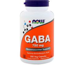 ГАМК Now Foods GABA 750 мг (200 капсул) нау фудс гамма-аминомасляная кислота