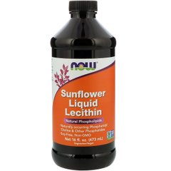 Соняшниковий Лецитин, Sunflower Liquid Lecithin, NOW, 473 мл.