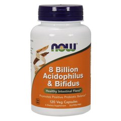 Пробиотики Now Foods 8 Billion Acidophilus & Bifidus (120 капс) нау фудс