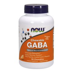 ГАМК Now Foods GABA Chewable 500 мг 90 жуйок гамма-аміномасляна кислота Апельсин