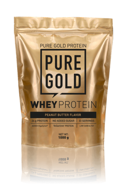 Сироватковий протеїн концентрат Pure Gold Protein Whey Protein 1000 грамів Арахисовая паста
