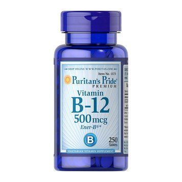 Вітамін Б12 Puritan's Pride Vitamin B-12 500 mcg (250 таб) цианокобаламин