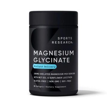 Магнію гліцинат Sport Research Magnesium Glycinate 160mg 60 м&rsquo;яких капсул