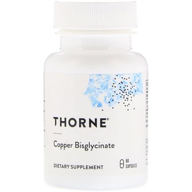 Медь (Бисглицинат) , Copper Bisglycinate, Thorne Research, 60 капсул