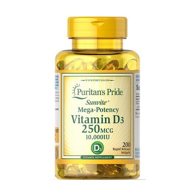 Вітамін Д3 Puritan's Pride Vitamin D3 250 mcg (200 капс)