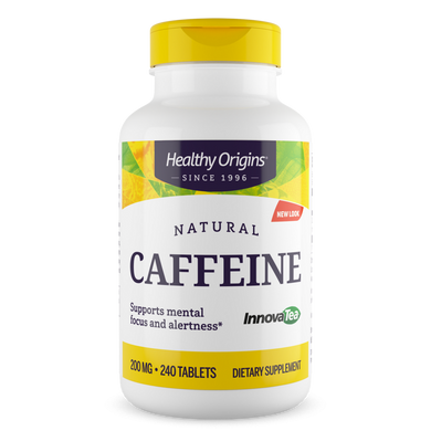 Кофеин с Чая, Natural Caffeine, Featuring InnovaTea, Healthy Origins, 200 мг, 240 таблеток