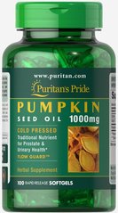 Масло семян тыквы Puritan's Pride Pumpkin Seed Oil 1000 mg 100 капсул