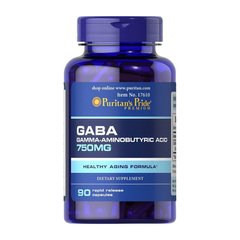 ГАМК Puritan's Pride GABA 750 мг (90 капсул) пуританс прайд гамма-аминомасляная кислота
