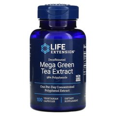Зеленый чай экстракт мега без кофеина Life Extension (Green Tea) 725 мг 100 капсул
