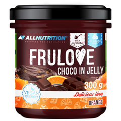 Шоколадное бескалорийное желе без сахара AllNutrition Fru Love Choco In Jelly 300 г orange
