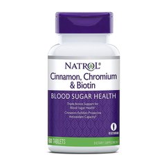 Хром + Биотин Natrol Cinnamon, Chromium & Biotin 60 таблеток