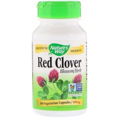 Червоний Клевер, Red Clover, Nature's Way, 400 мг, 100 вегетаріанських капсул