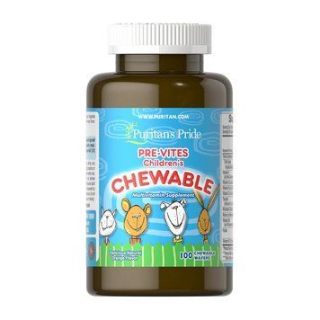Комплекс витаминов Для Детей Puritan's Pride Pre-vites Childrenʼs Chewable 100 жев. пластинок orange