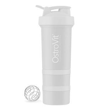 Спортивный шейкер OstroVit Shaker Premium 450 мл Серый с двумя контейнерами
