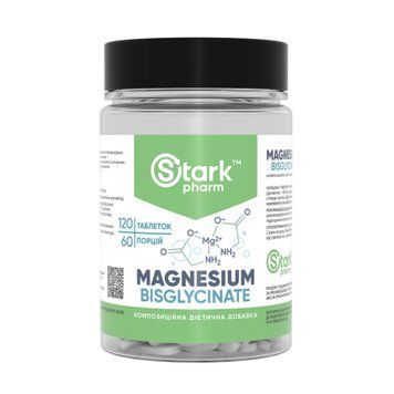 Магній Бісгліцинат Stark Pharm Magnesiun Bis-Glycinate 120 таблеток