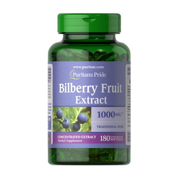 Экстракт черники Puritan's Pride Bilberry Fruit Extract 1000 mg 180 капсул