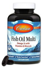 Мультивитамины и Минералы с Омега-3, Fish Oil Multi, Carlson, 120 желатиновых капсул