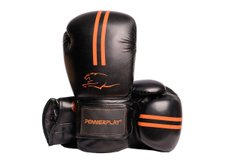 Боксерские перчатки PowerPlay 3016 черно-оранжевый 10 унций