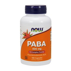 Парааминобензойная кислота Now Foods PABA (100 капс) пабк витамин б10