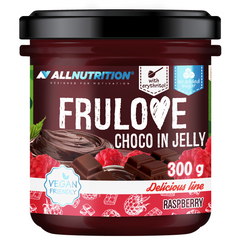 Шоколадне безкалорійне желе без цукру AllNutrition Fru Love Choco In Jelly 300 г raspberry