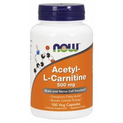 Ацетил Л-карнітин Now Foods Acetyl-L-Carnitine 500 mg 100 капс