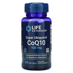 Суперубихинол и коэнзим Q10, Super Ubiquinol CoQ10, Life Extension, 100 мг, 60 капсул