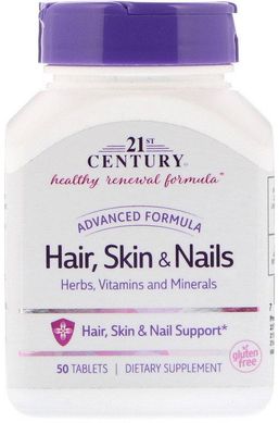 Вітаміни для волосся, шкіри і нігтів 21st Century Hair, Skin & Nalis (50 таб)