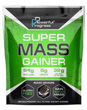 Гейнер для набора массы Powerful Progress Super Mass Gainer 4000 грамм Орео
