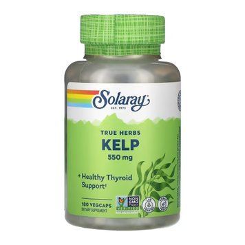 Бурые водоросли келпы с йодом Solaray Kelp 550 mg 180 вег. капсул