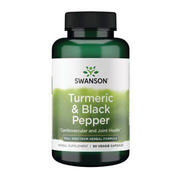 Куркума з чорним перцем Swanson Turmeric & Black Pepper 90 вег. капсул