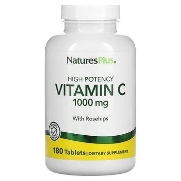Витамин C, Vitamin C, Nature's Plus, 1000 мг, 180 таблеток